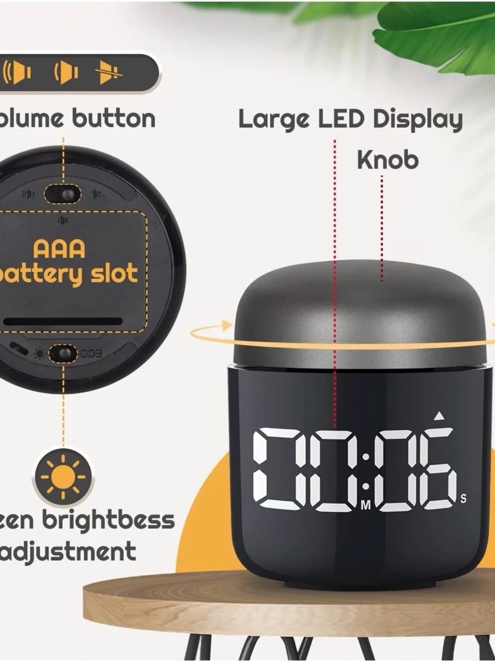 PINGKO Digital Kitchen Timer Large LED Countdown New
